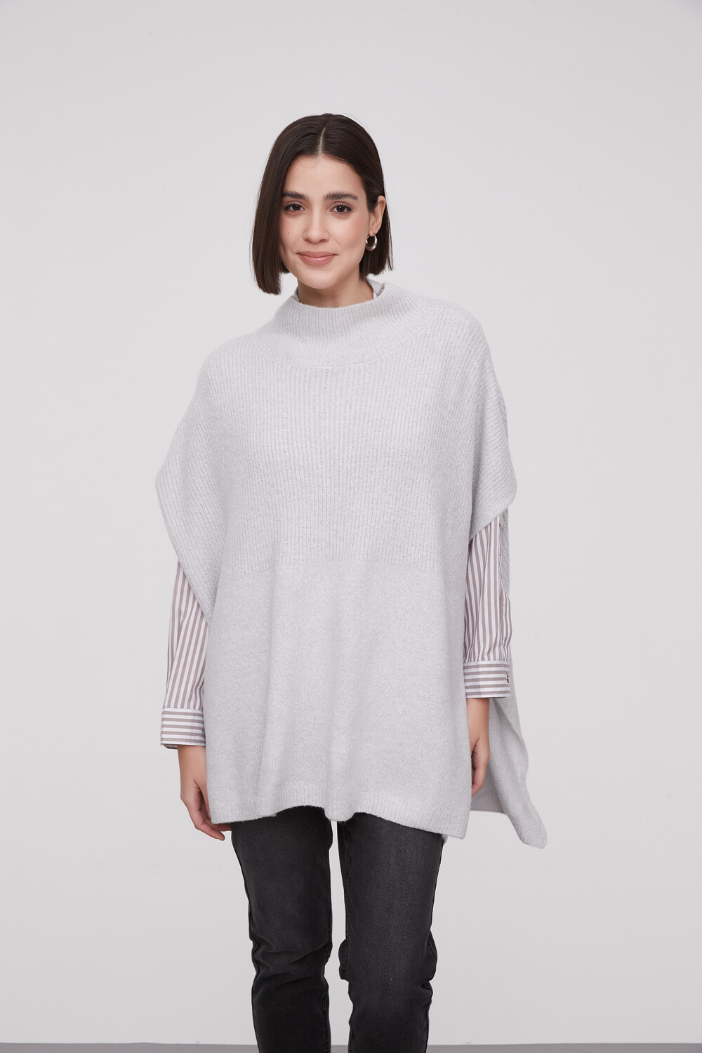 Poncho Amelien Gris Melange