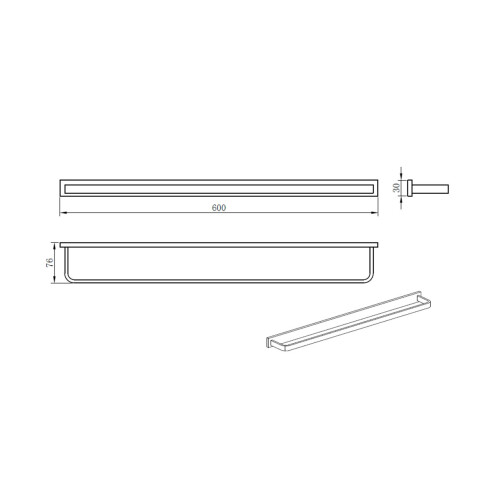 Toallero Barral Cromado 60Cm Aqualia 000