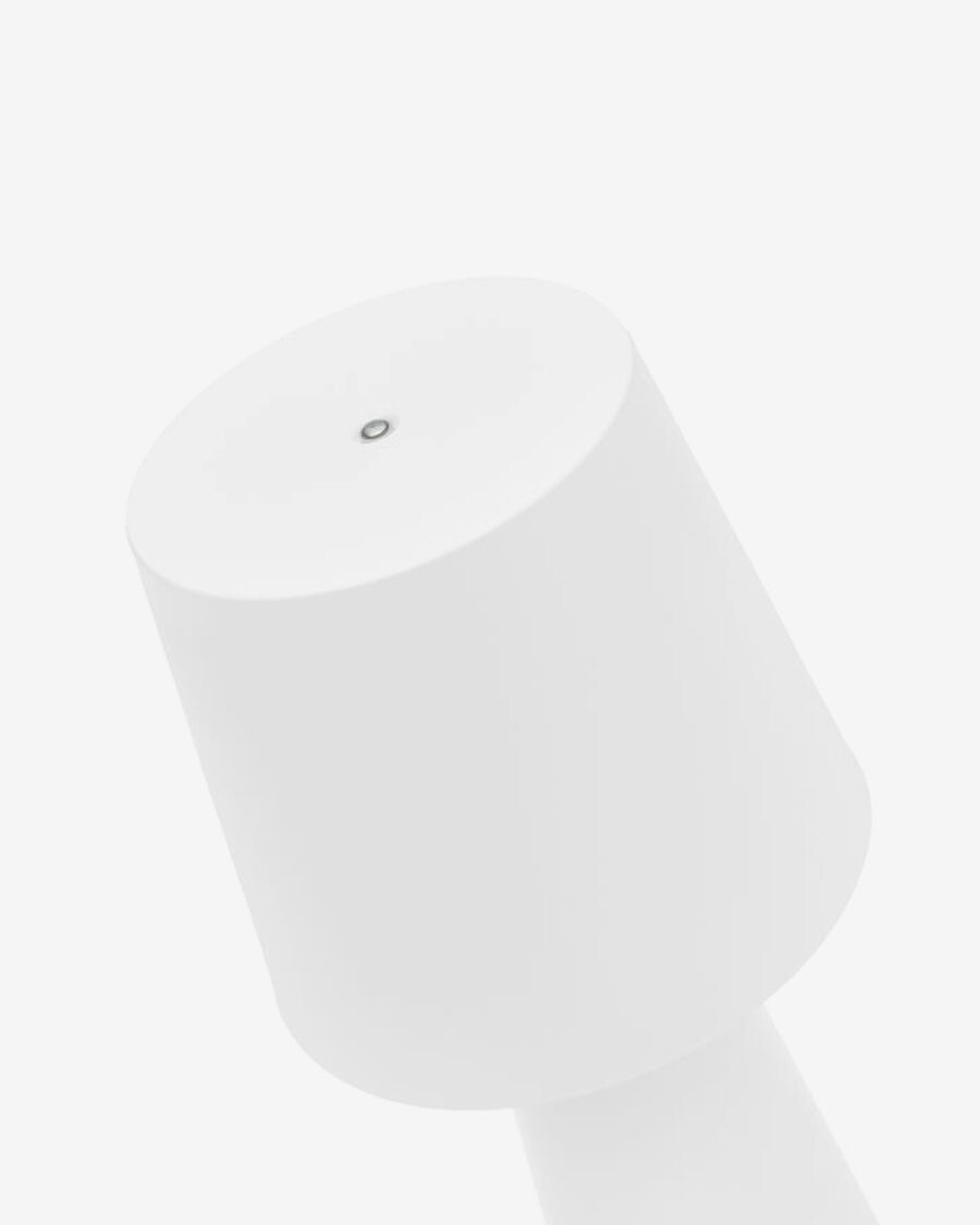 Lámpara de mesa Arenys grande de exterior con acabado pintado blanco