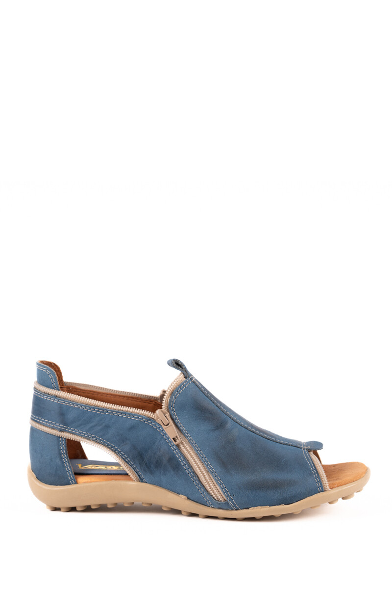 Sandalia Zipper Azul
