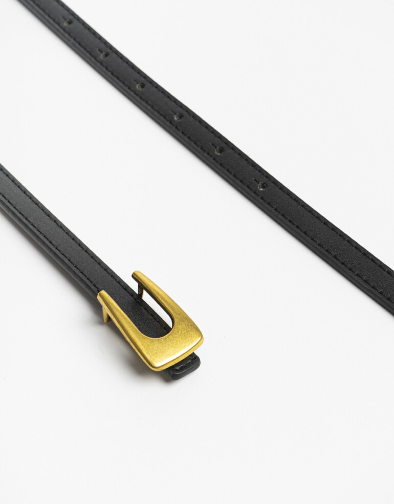 Cinturones y Fajas Cinturón Con Hebilla Metálica - Negro