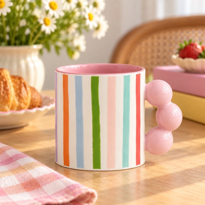 45-2K-005 Taza De Ceramica Modelo Lineas