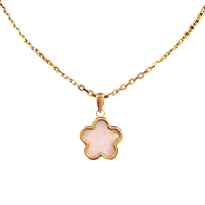 Dije Flor-Oro bajo-Piedra Nacár-CP8568 conpiedra