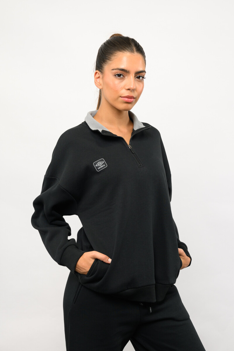 Buzo medio cierre terra Negro