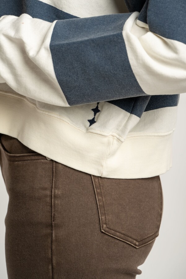Sweater Algodon Rayas Navy Marino