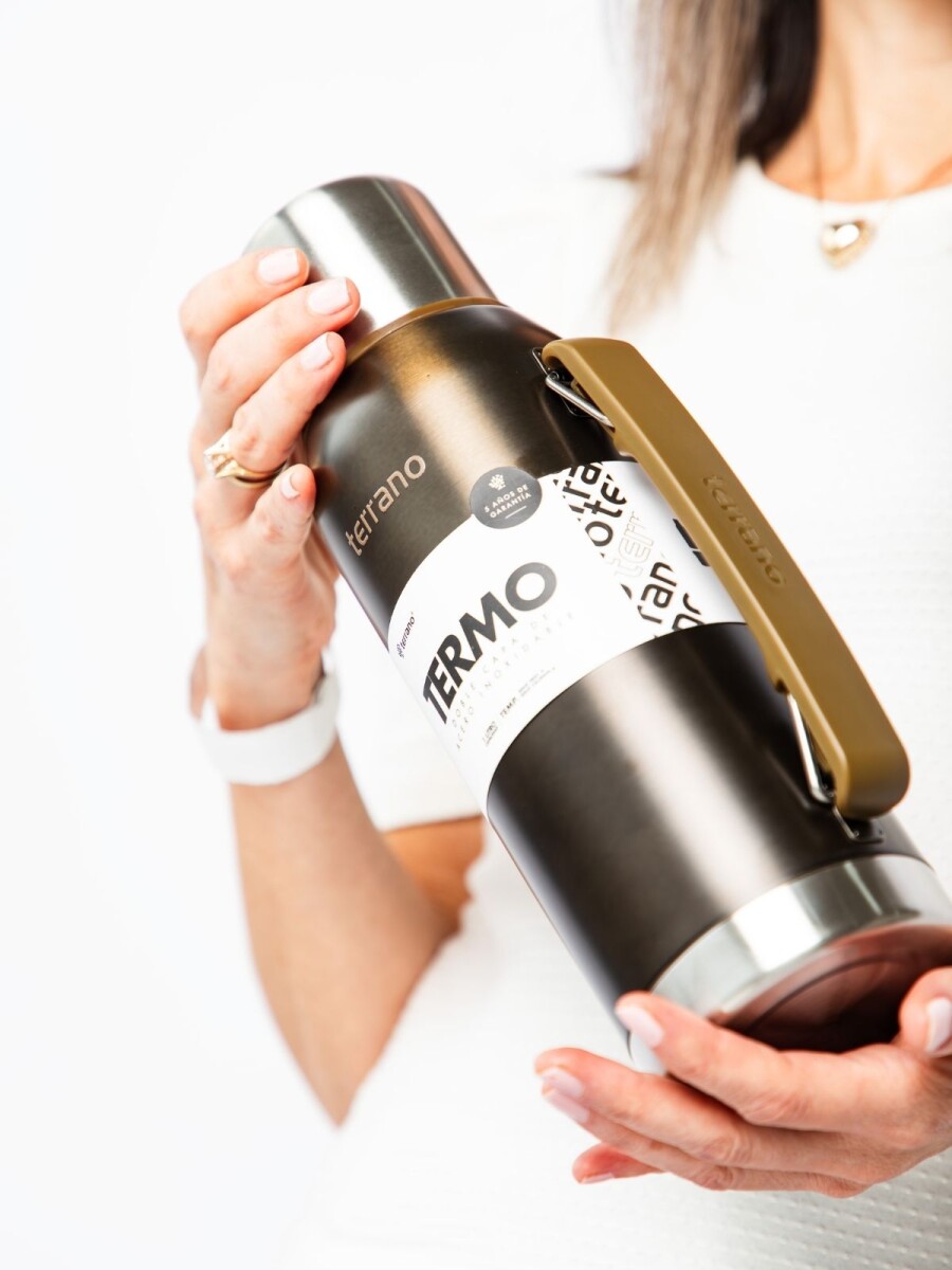 Termo Premium 1Lt. con Manija. - Marrón Metalizado 