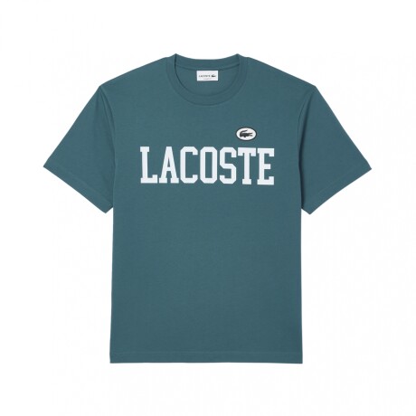 REMERA CON ESTAMPA DE LACOSTE EN CONTRASTE BLUE