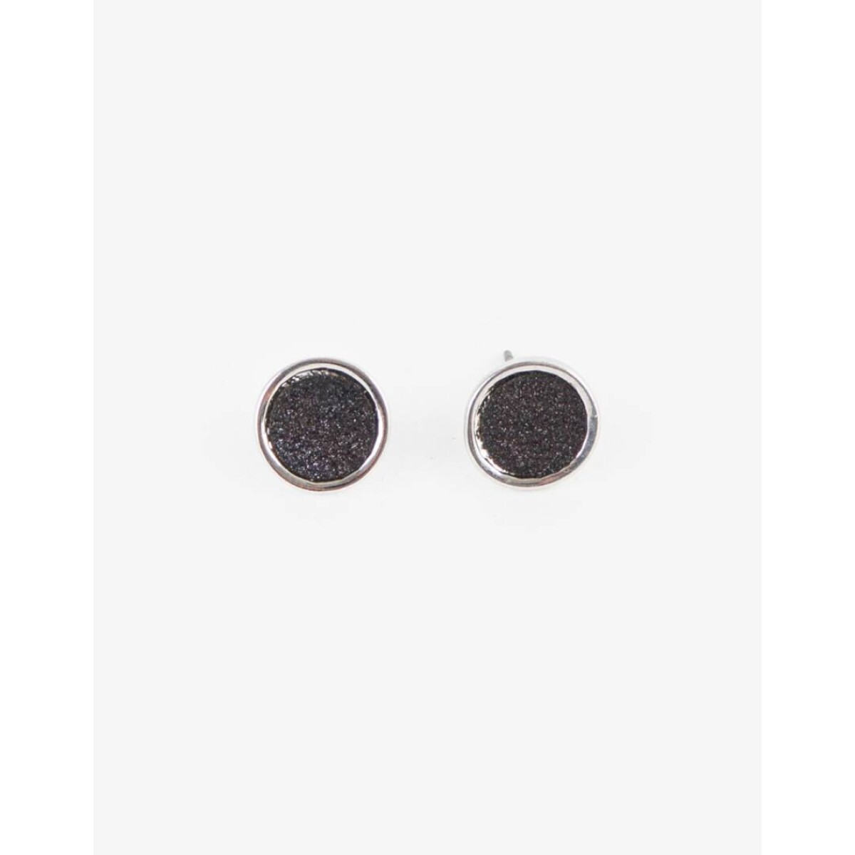 Aros Con Glitter - Plateado 