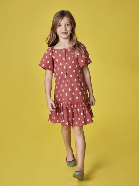 Vestido Block Print Gris