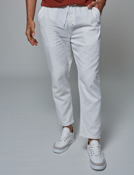 Pantalon cintura elastizada blanco