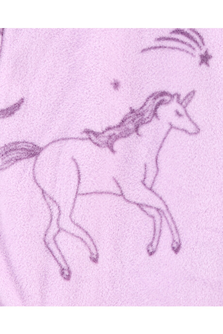 Pijama una pieza de micropolar con pie diseño unicornio 0
