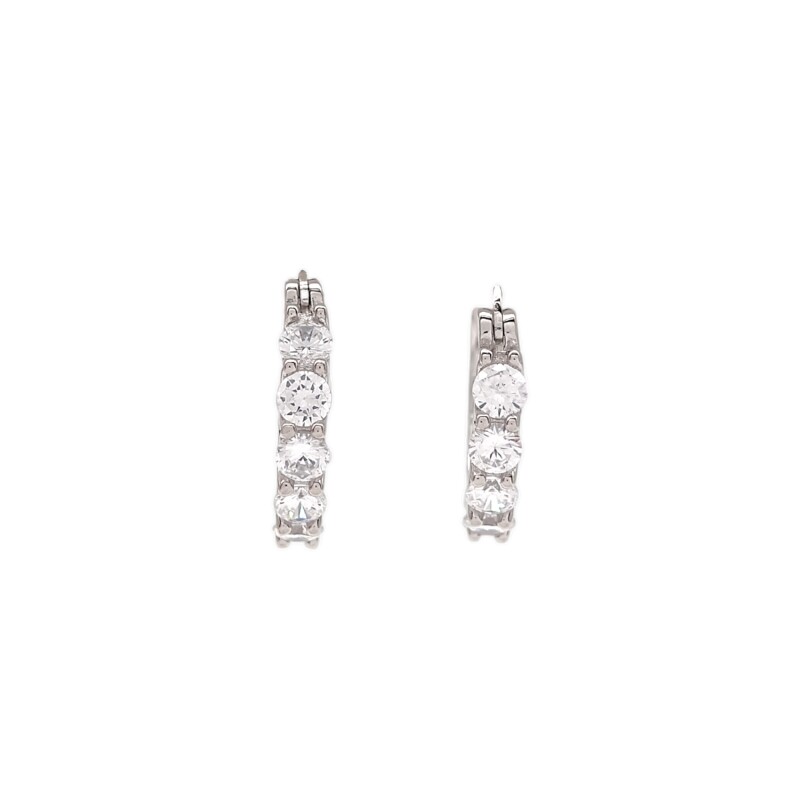 Caravanas Aros de zirconias -Plata 925-Piedra Zirconia-Ca3086 Conpiedra