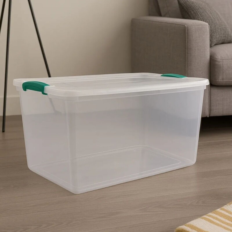 Set x4 caja organizadora 61 lts Wenbox TRANSPARENTE