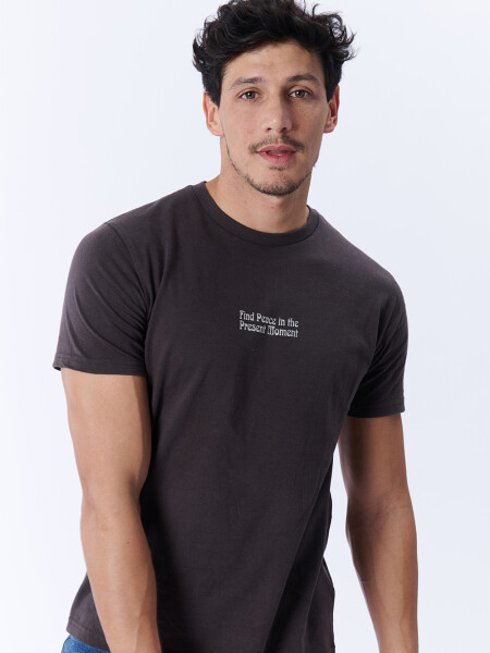 Remera manga corta estampada Gris Oscuro