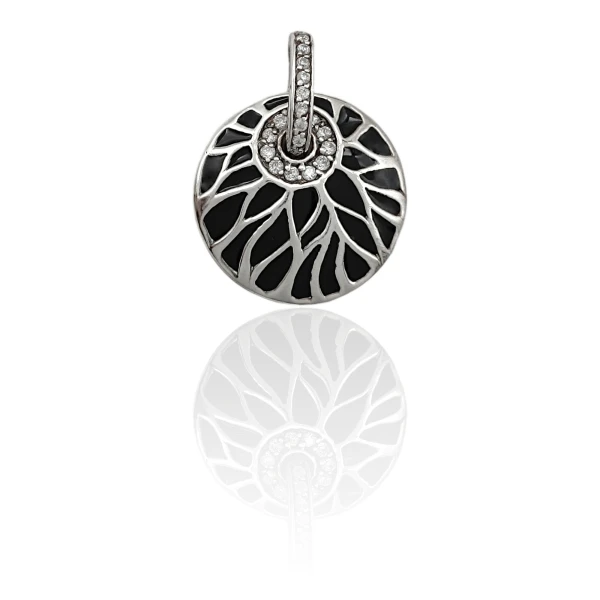 Dije Colgante Círculo-Plata 925-Onix y Circocnia-CP4189 conpiedra
