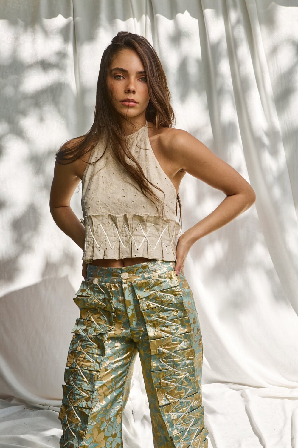 Brocato Dancing Queen Pants Verde Agua / Dorado
