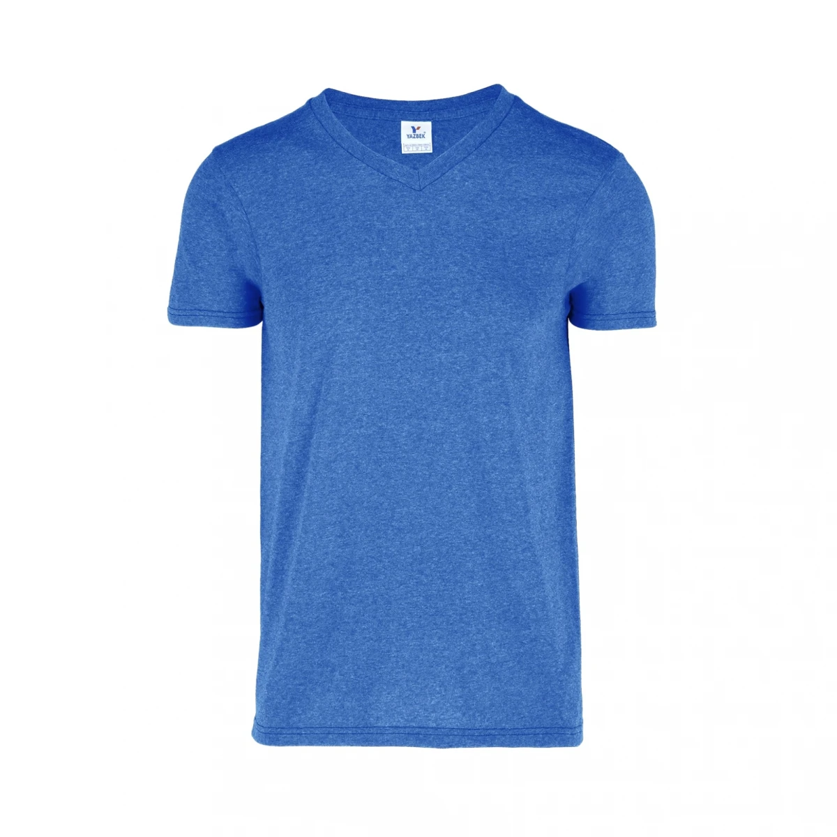 Camiseta jaspe escote en v - Azul Royal 