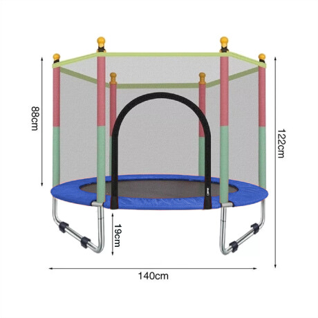 Cama Elástica Trampolín 1,40mt Con Red Protección Y Cobertor Azul Oscuro
