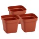 Set x3 Maceta cuadrada 3,8 lts TERRACOTA