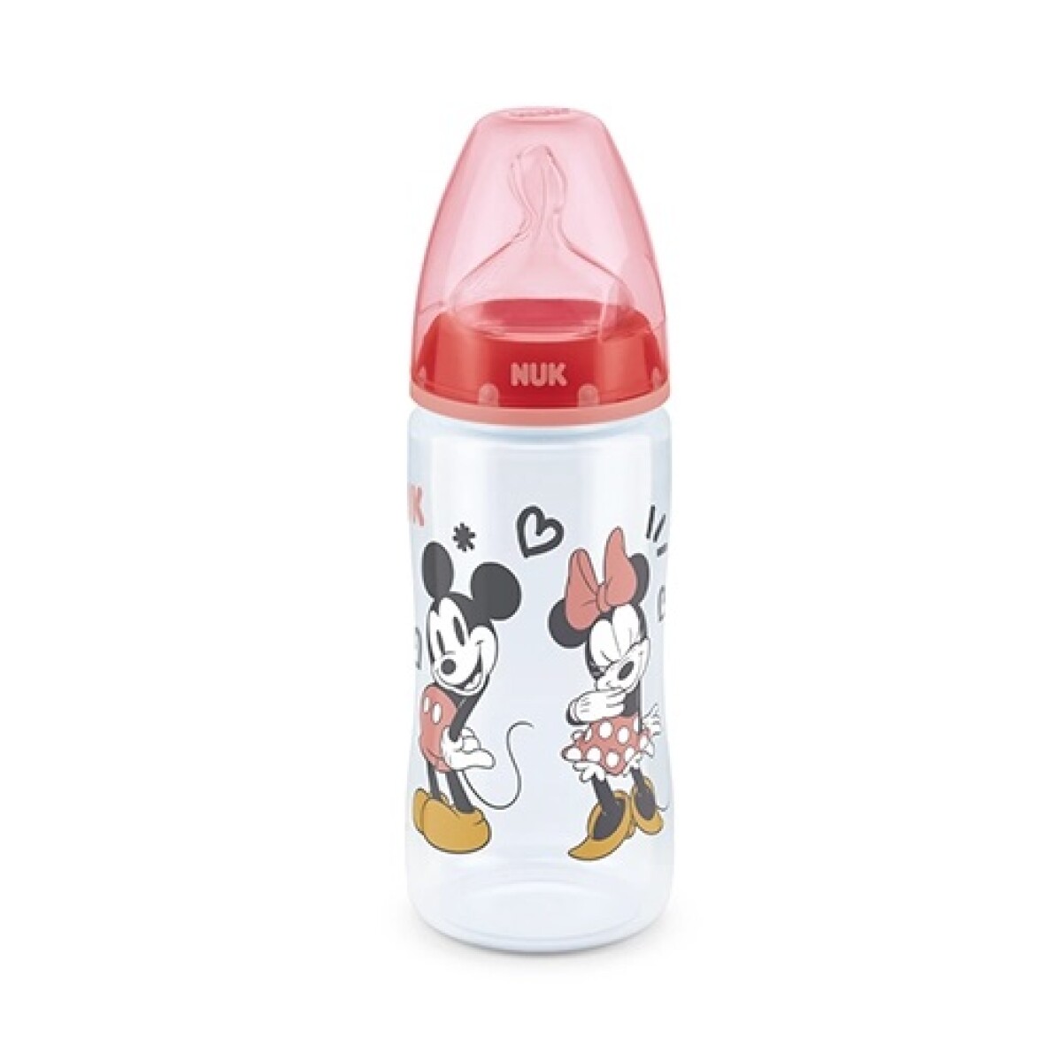 Mamadera First Choice Silicona Minnie Mouse Rojo 300 Ml. 