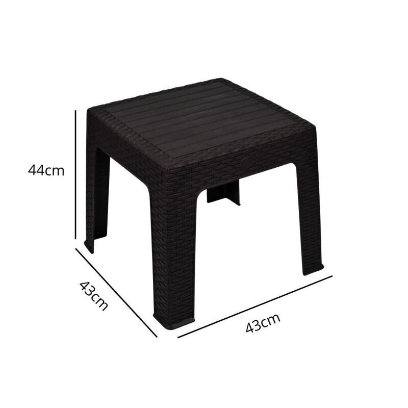 Set x2 sillones símil ratán + Mesa cuadrada GRIS