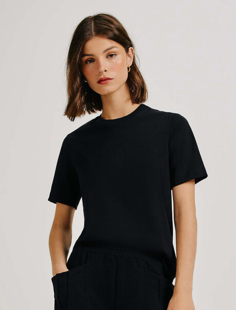 BLUSA FEMENINA SUPER COTTON MANGA CORTA NEGRO