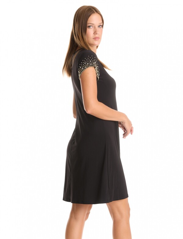 Vestido Noche Det Br NEGRO