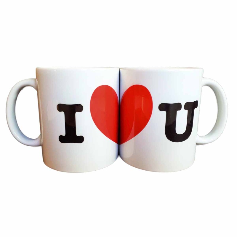 Taza I love you Set de 2 tazas de ceramica I Love You