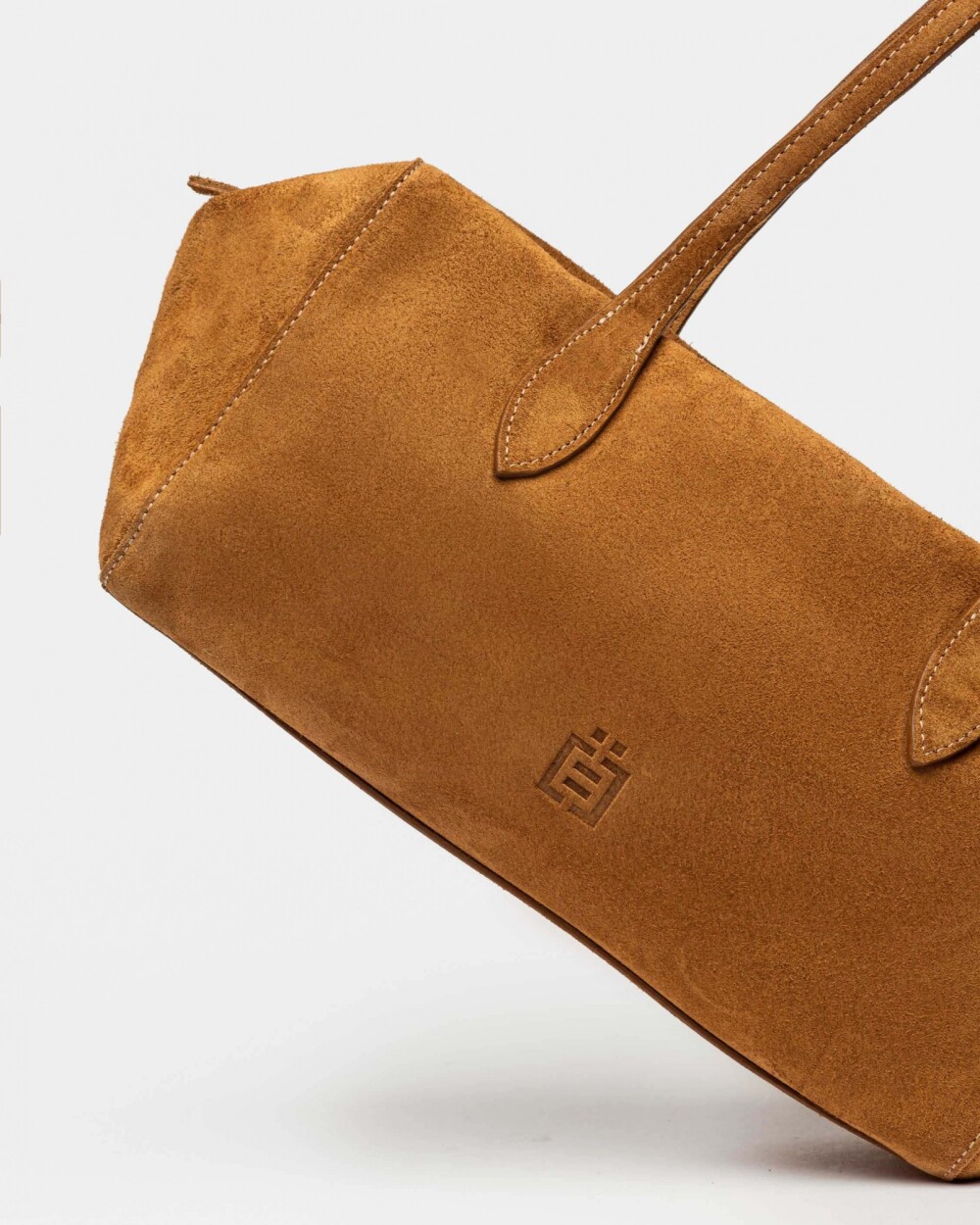 Cartera al hombro The Gang Manifest en cuero gamuza Cuoio