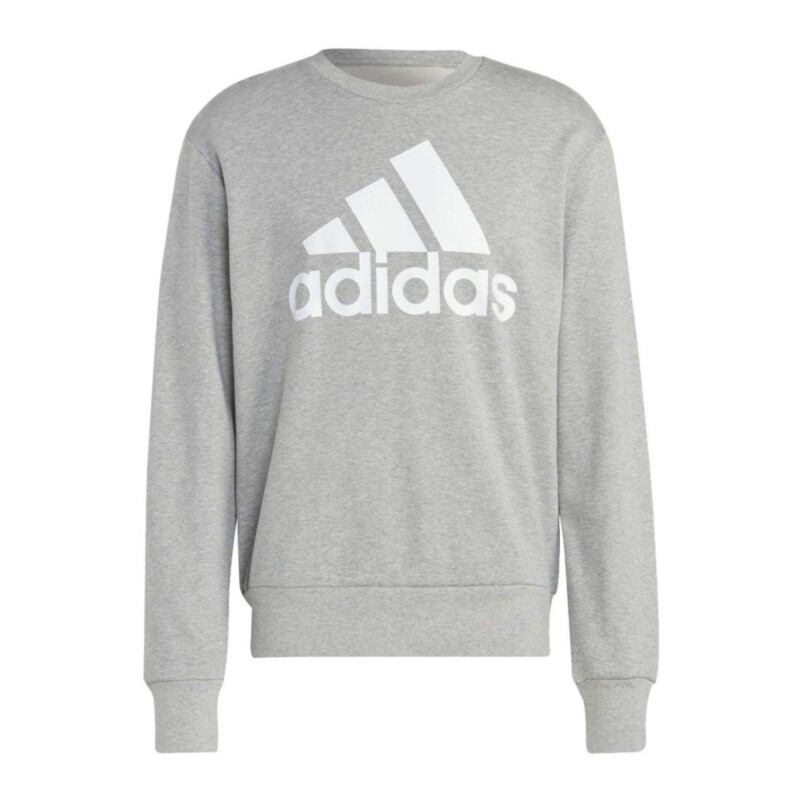 Buzo de Hombre Adidas Essentials French Terry Gris - Blanco