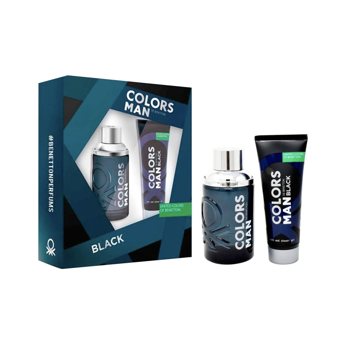 Set perfume Benetton Colors Man Black EDT 100ml + gel de ducha 75ml Original 