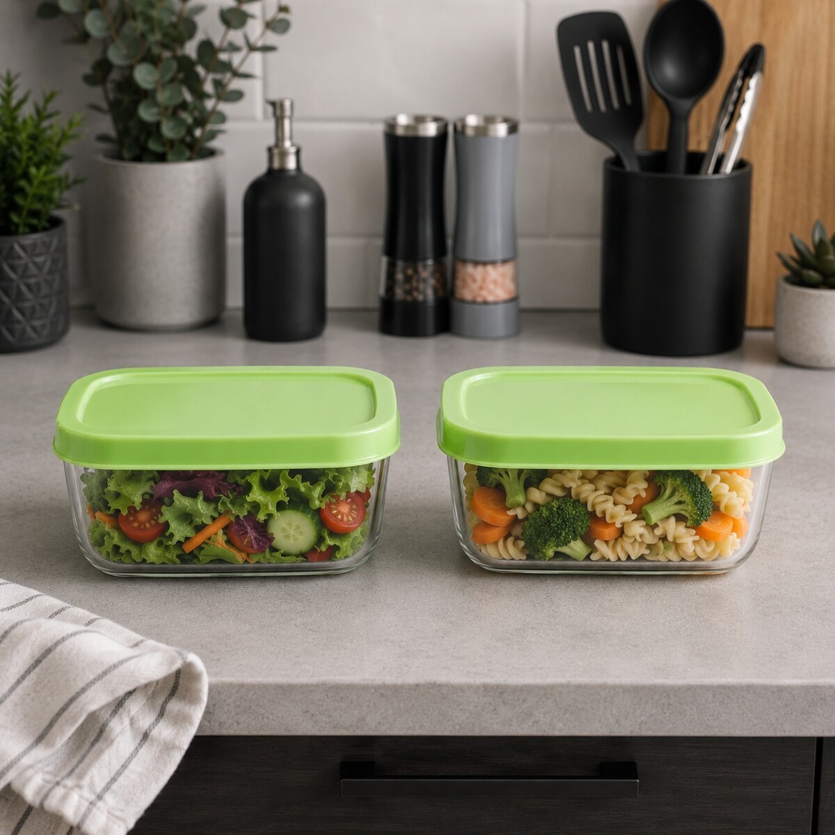 Recipientes de Vidrio con Tapa - Set x2 