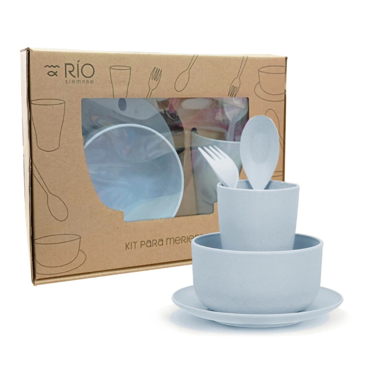 Kit para Merienda Infantil Río 5 Piezas - CELESTE 