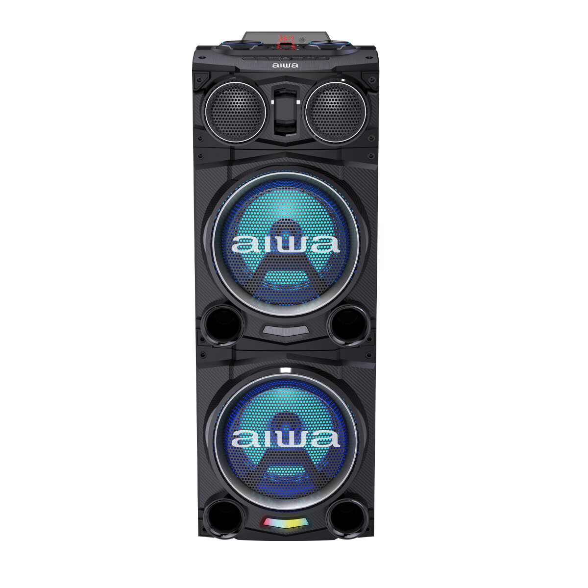 Torre de Sonido Bluetooth AIWA 2500W PMPO con doble woofer y luces LED | AW-POC10 