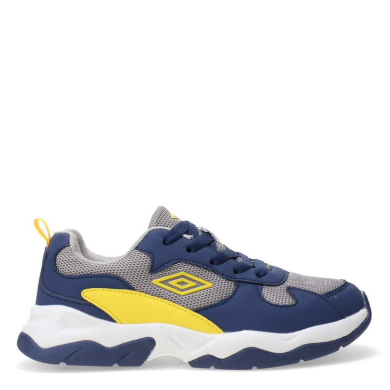 Championes Infantiles Umbro Orbit Gris - Azul Marino - Amarillo