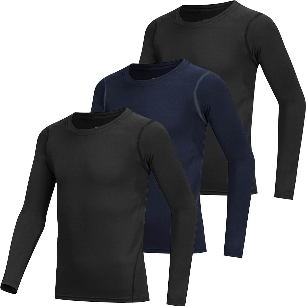 Set X3 Remeras Térmicas Manga Larga Para Niño Deporte - Vst006017-130 