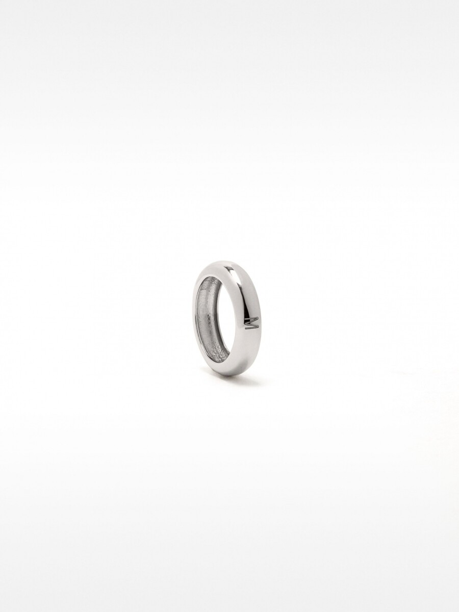 Anillo Redondeado Para Meñique - Plata De Ley 925 plateado