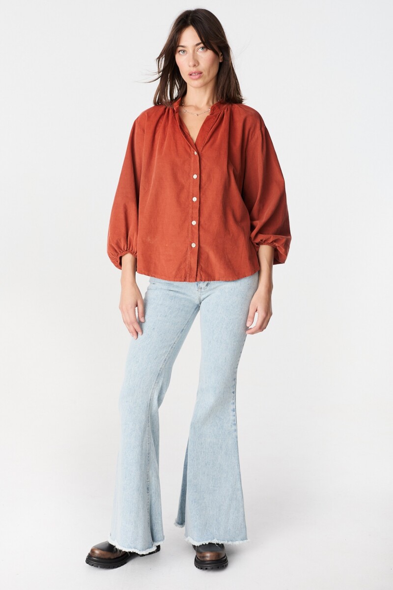 Camisa Poly Terracota