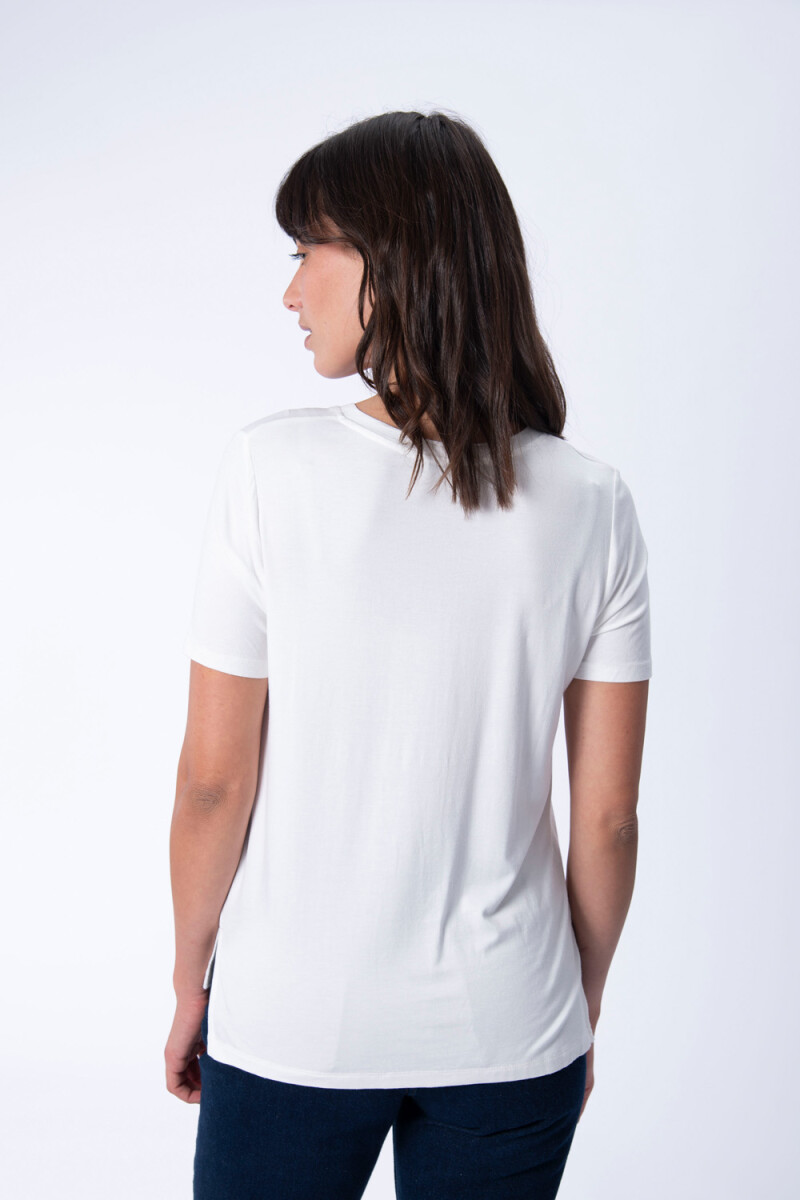 Remera Manga Corta Escote Cruda