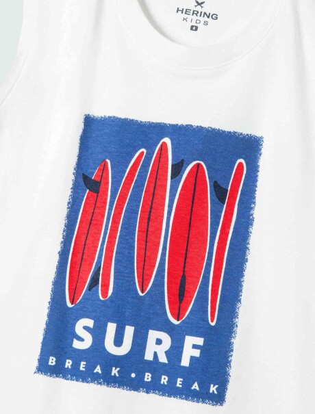 MUSCULOSA DE NIÑO ESTAMPADA BLANCO
