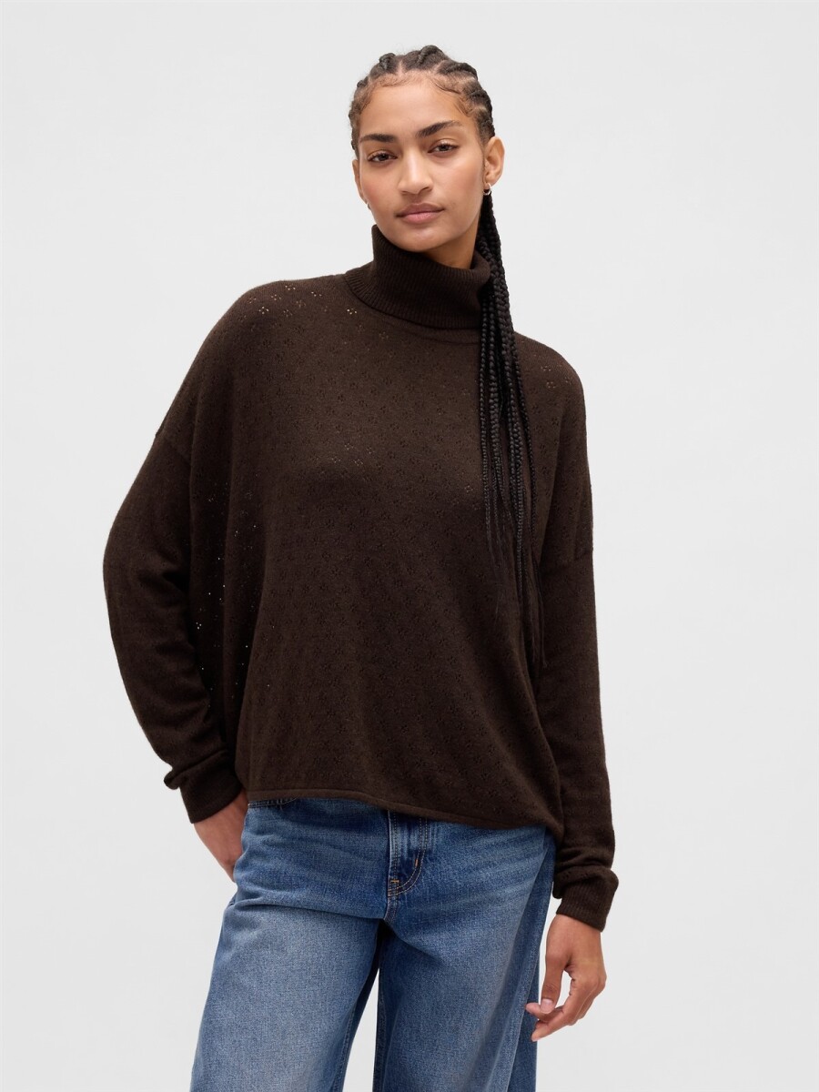 Buzo Polera Brooklyng Pointelle Mujer - Terra Brown 