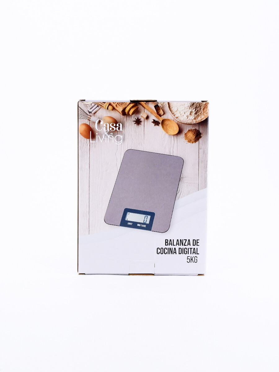 BALANZA DE COCINA DIGITAL 5 KG - GRIS 