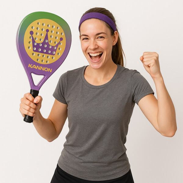 Paleta De Padel De Carbono Con Funda verde y azul