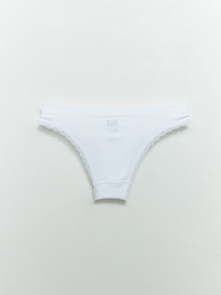 Bombacha bikini encaje microfibra Blanca
