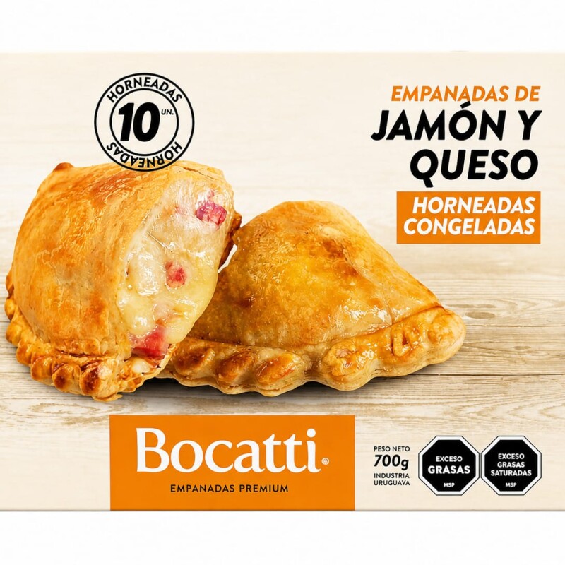 EMPANADAS DE JAMÓN Y QUESO X10 BOCATTI PREMIUM EMPANADAS DE JAMÓN Y QUESO X10 BOCATTI PREMIUM