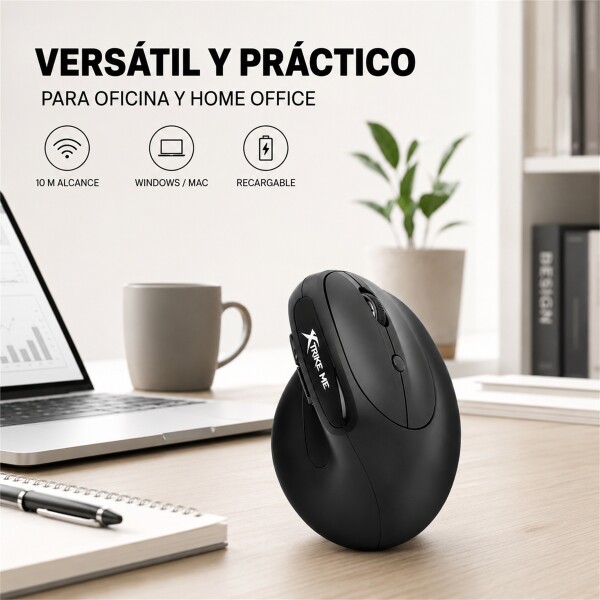 Mouse Vertical Inalámbrico Xtrike Me GW-301 4000 DPI Negro 1