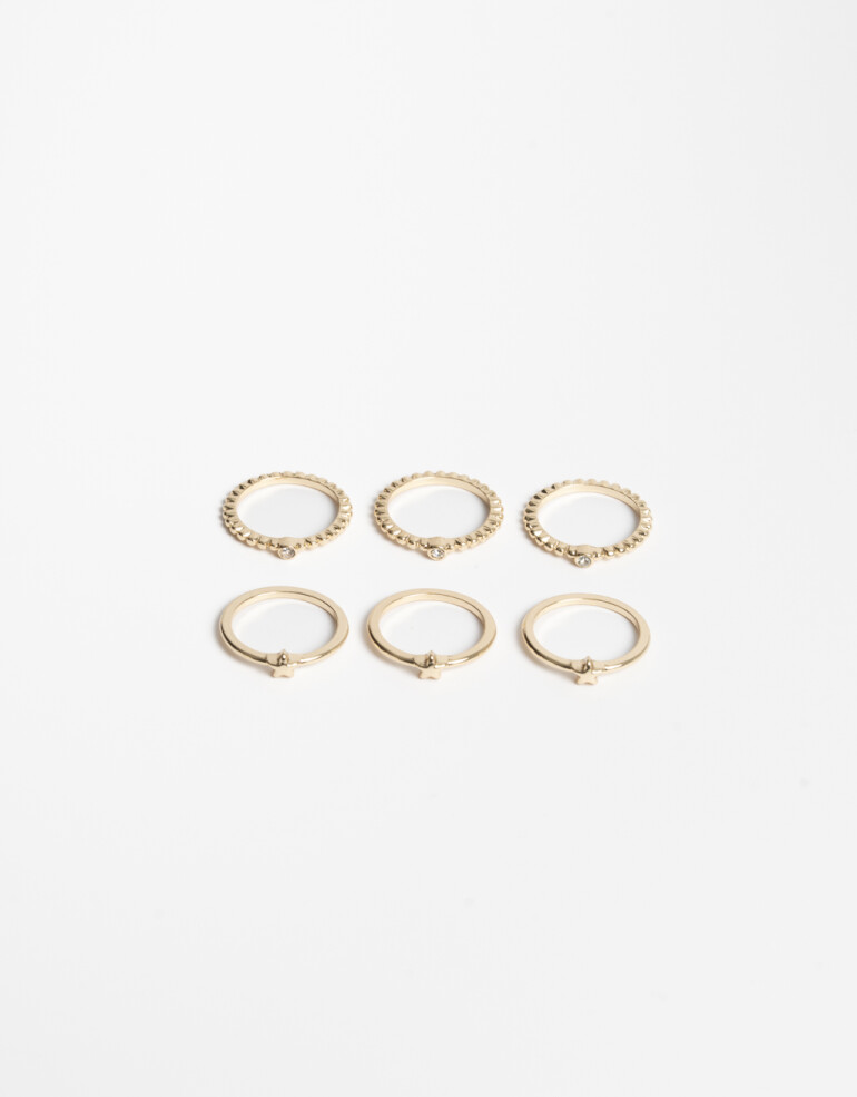 Sets Anillos Strass Set De Anillos - Dorado