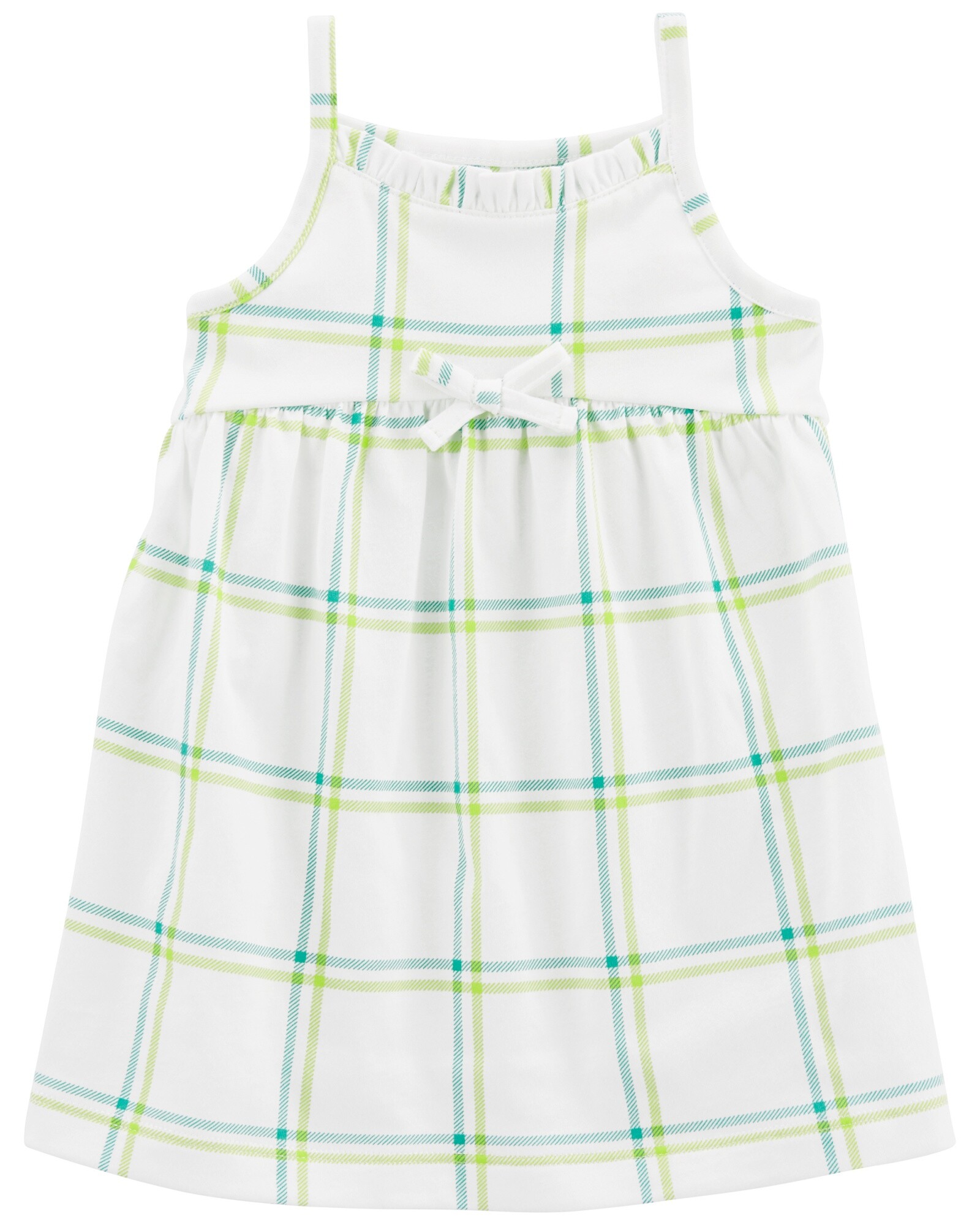 Vestido solera de algodón diseño a cuadros Sin color