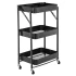 Carro Organizador 3 Estantes Con Ruedas Multiuso Plegable Color Variante Negro