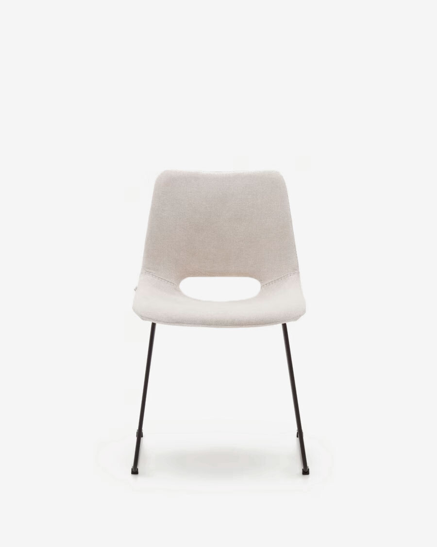 Silla Zahara beige y patas de acero con acabado negro Silla Zahara beige y patas de acero con acabado negro